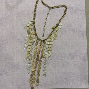 Aldo. Rose gold and gold and silver sequin fringe necklace #festivalvibes